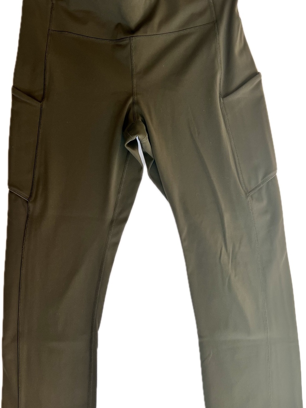 lululemon Olive Green Crop Leggings with Pockets